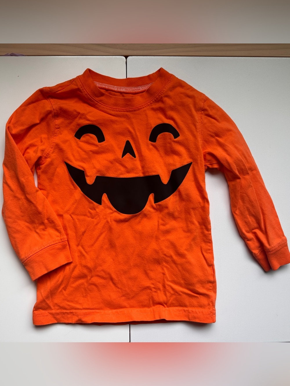 Carter’s Orange Halloween Pumpkin Jack O Lantern Costume Shirt 2T